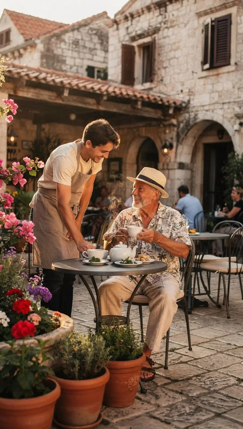 Sastojci čaja prikazani na stolu: mente, đumbir i med.